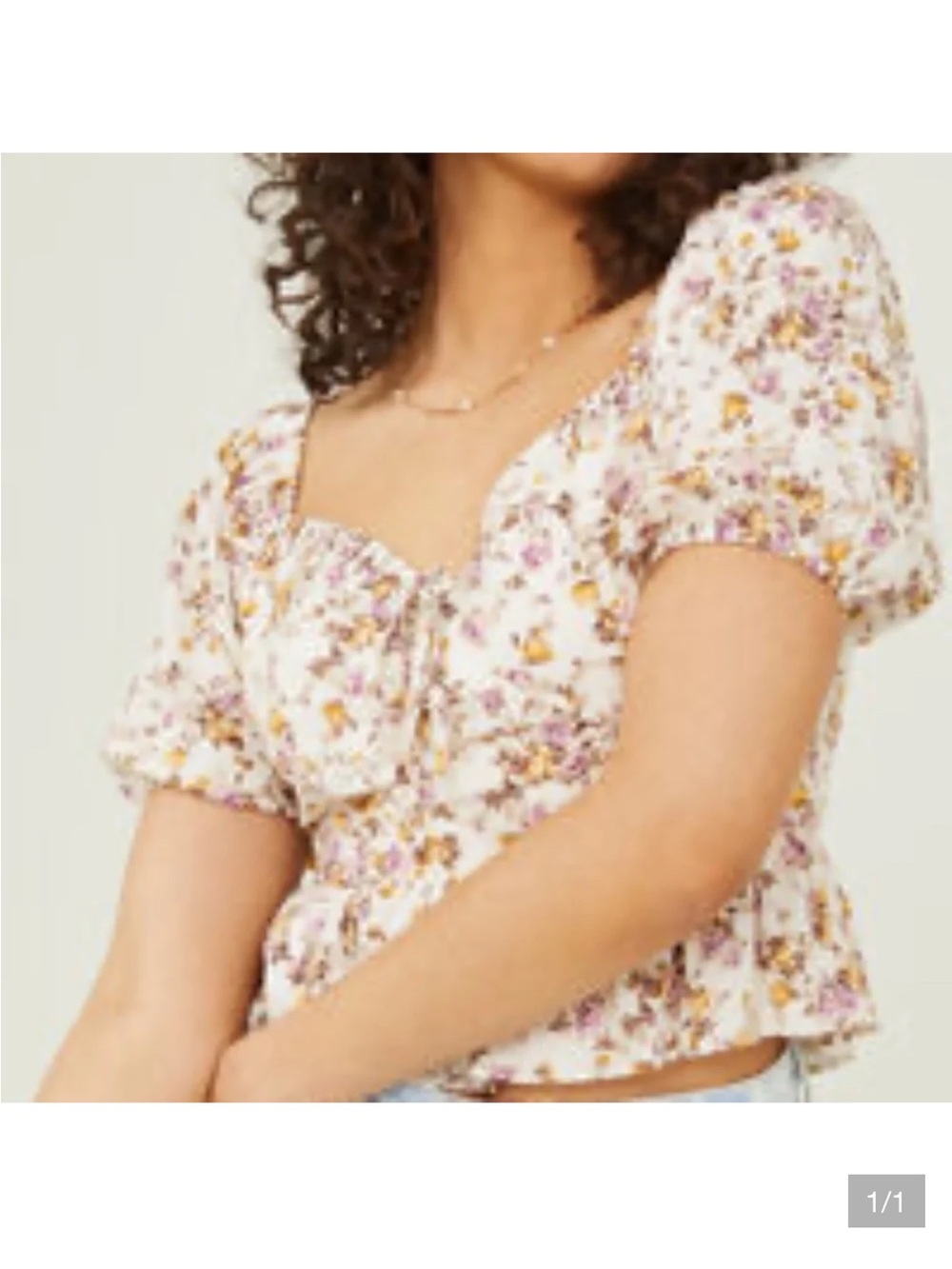 Altar'd State Cream Midi Dress with Pink & Yellow Floral Print
